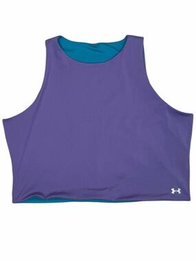 Under Armour Reversible Crop Tank Top Purple Teal Sleeveless Women’s 2XL